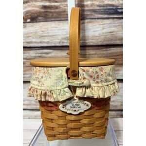 Longaberger 2001 Vintage Blossoms Mother's Day Basket W/ Liner Protector Lid